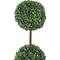 4ft. Unlit Artificial Two-Tone Boxwood Triple Ball Topiary Tree with Round Pot